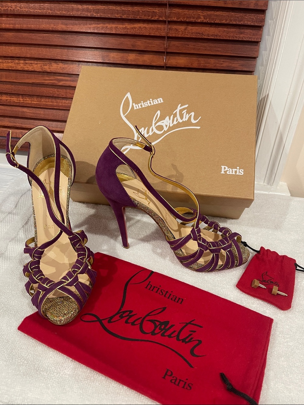 Christian Louboutin 8 Mignons 120 Suede Amethyste - Size 37.5 - New In Box